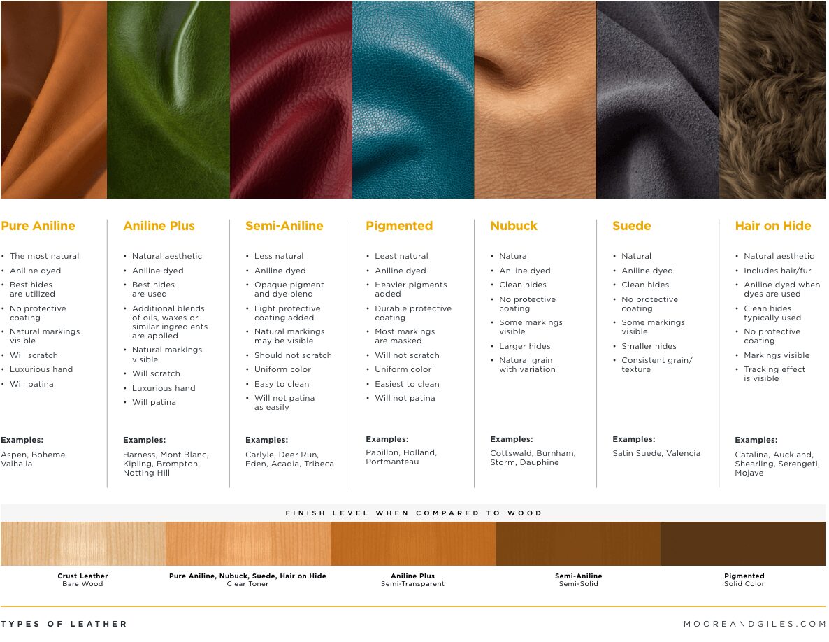 Leather Types Template in Different Color